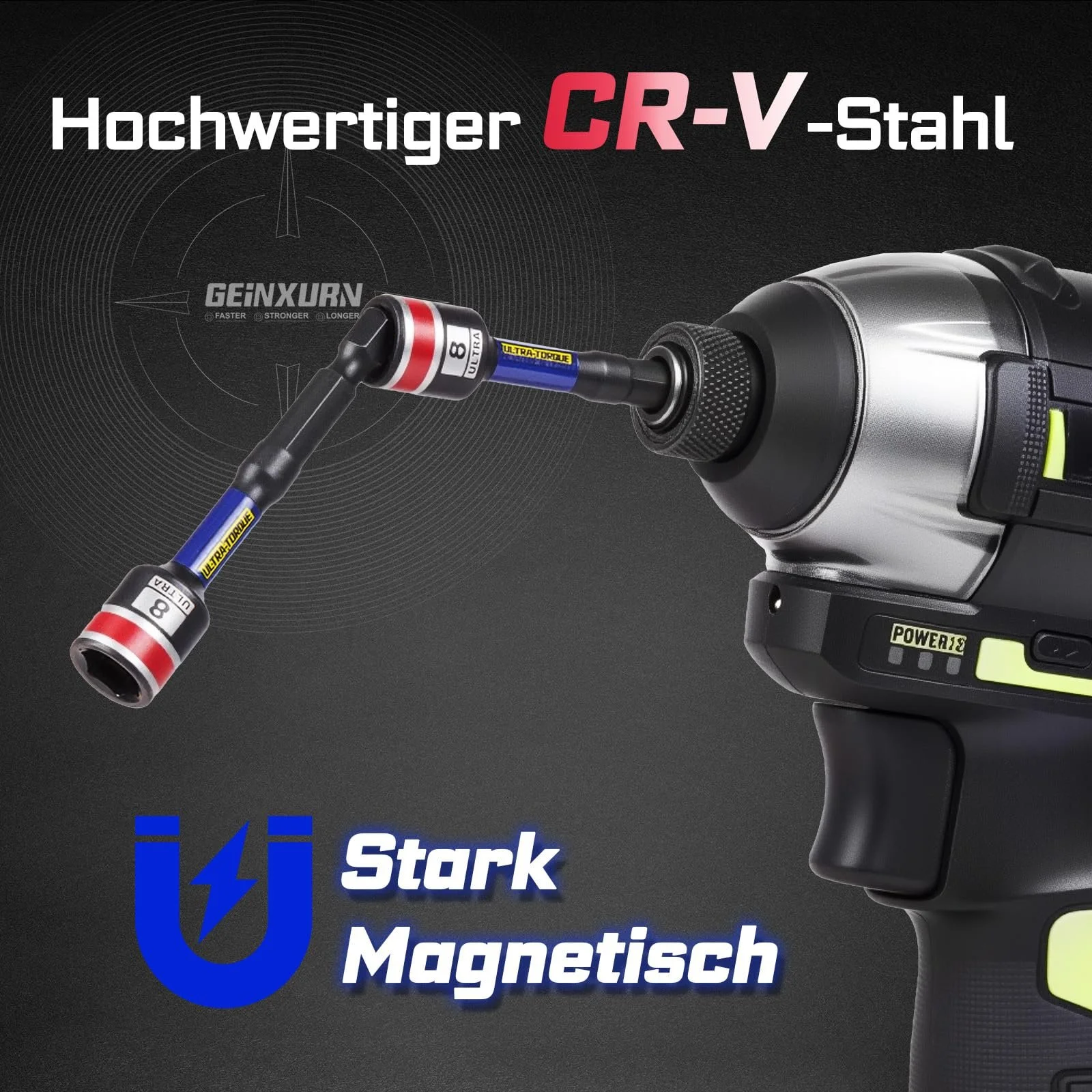 Набір реверсивних викруток 19 предметів з бітами та торцевими ключами Магнітний TPE рукоятка, фото №7