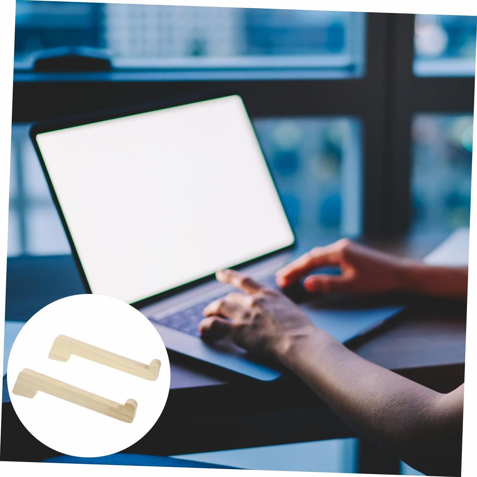 Подставка для ноутбука деревянная портативная для стола, набор 2 шт., фото №5