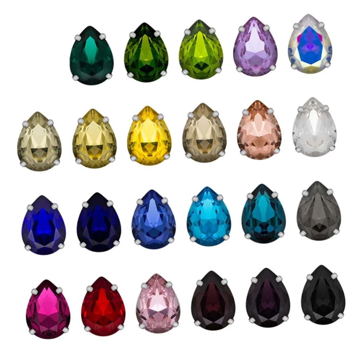 Краплинні Стрази LALAFINA, 150 шт, Скляні з Кігтиками, Пришивні у Формі Краплі для Одягу, фото №8