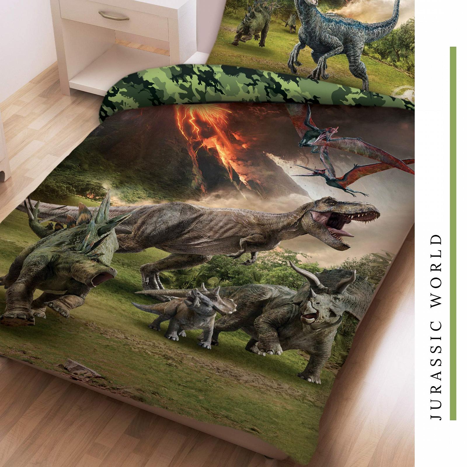 Постельное белье JW Dino Boys 1 наволочка 80 x 80 см + 1 пододеяльник 135 x 200 см, Мир Юрского периода Динозавр, 100% хлопок, детское, подростковое, фото №3