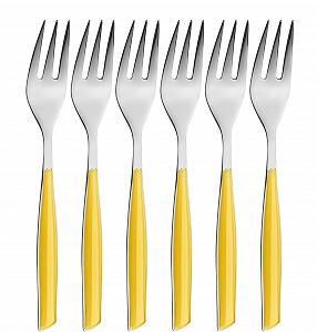 Купить Набор вилок для торта Bugatti Glamour GL6U-021F17/6, 6 шт., SAN/сталь, жёлтый - Фото 1 Набор вилок для торта Bugatti Glamour GL6U-021F17/6, 6 шт., SAN/сталь, жёлтый - Фото 1