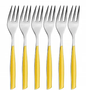 Купити Набір виделок для торта Bugatti Glamour GL6U-021F17/6, 6 шт., SAN/сталь, жовтий - Фото 1 Набір виделок для торта Bugatti Glamour GL6U-021F17/6, 6 шт., SAN/сталь, жовтий - Фото 1