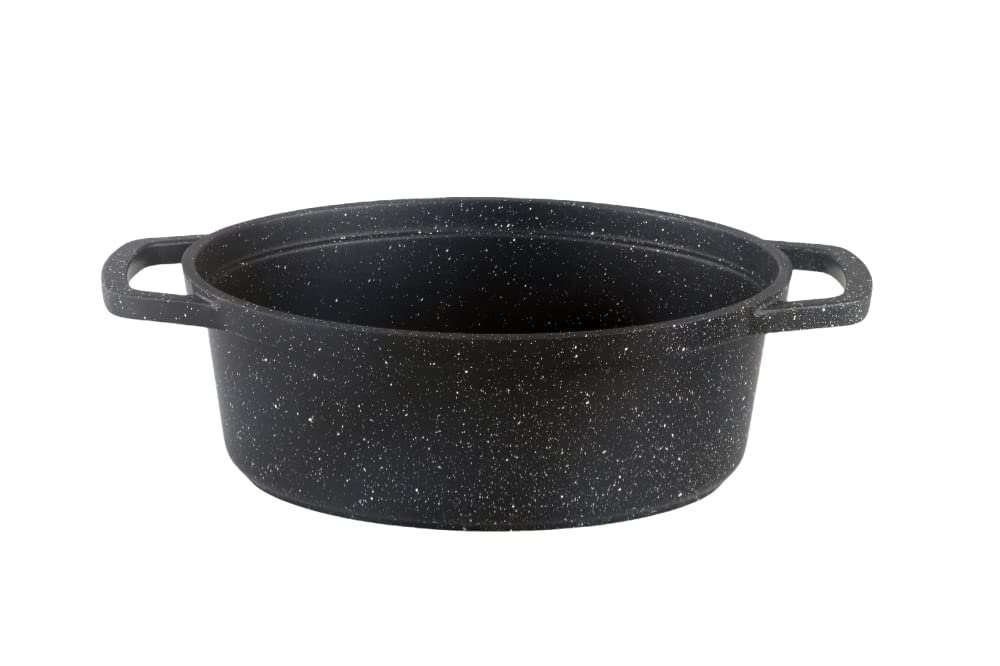 Гусятниця Kamberg 0008197 26 см Овальна Литий алюміній Кам'яне покриття Чорна, фото №3