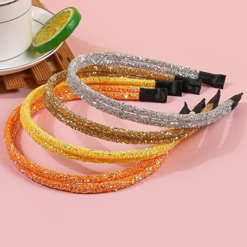 Обруч для волосся з двошаровими паєтками, фото №6