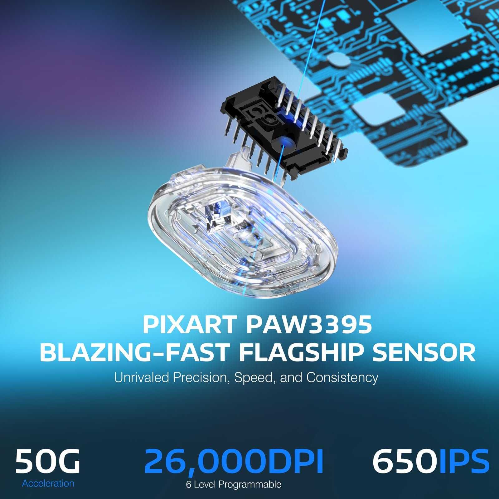 Мышь VGN GAMEPOWER x Attack Shark X3 Superlight Беспроводная Игровая, 49 г, ультралегкая, 26000 DPI, PixArt PAW3395, 2.4G/BT/проводная, ножки PTFE, до 200 часов работы, черная, фото №4