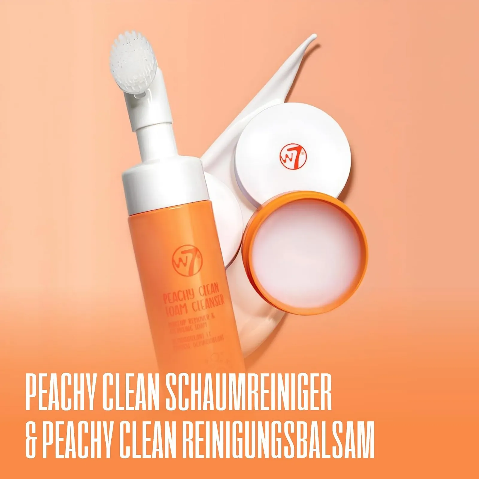 Бальзам для вмивання та зволожуюча пінка для вмивання W7 Peachy Clean ніжно видаляє макіяж, бруд та забруднення, фото №2 Бальзам для вмивання та зволожуюча пінка для вмивання W7 Peachy Clean ніжно видаляє макіяж, бруд та забруднення, фото №2