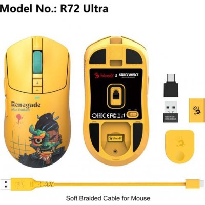Мышка A4Tech Bloody R72 Ultra Wireless Renegade Sunset (4711421001267), фото №9