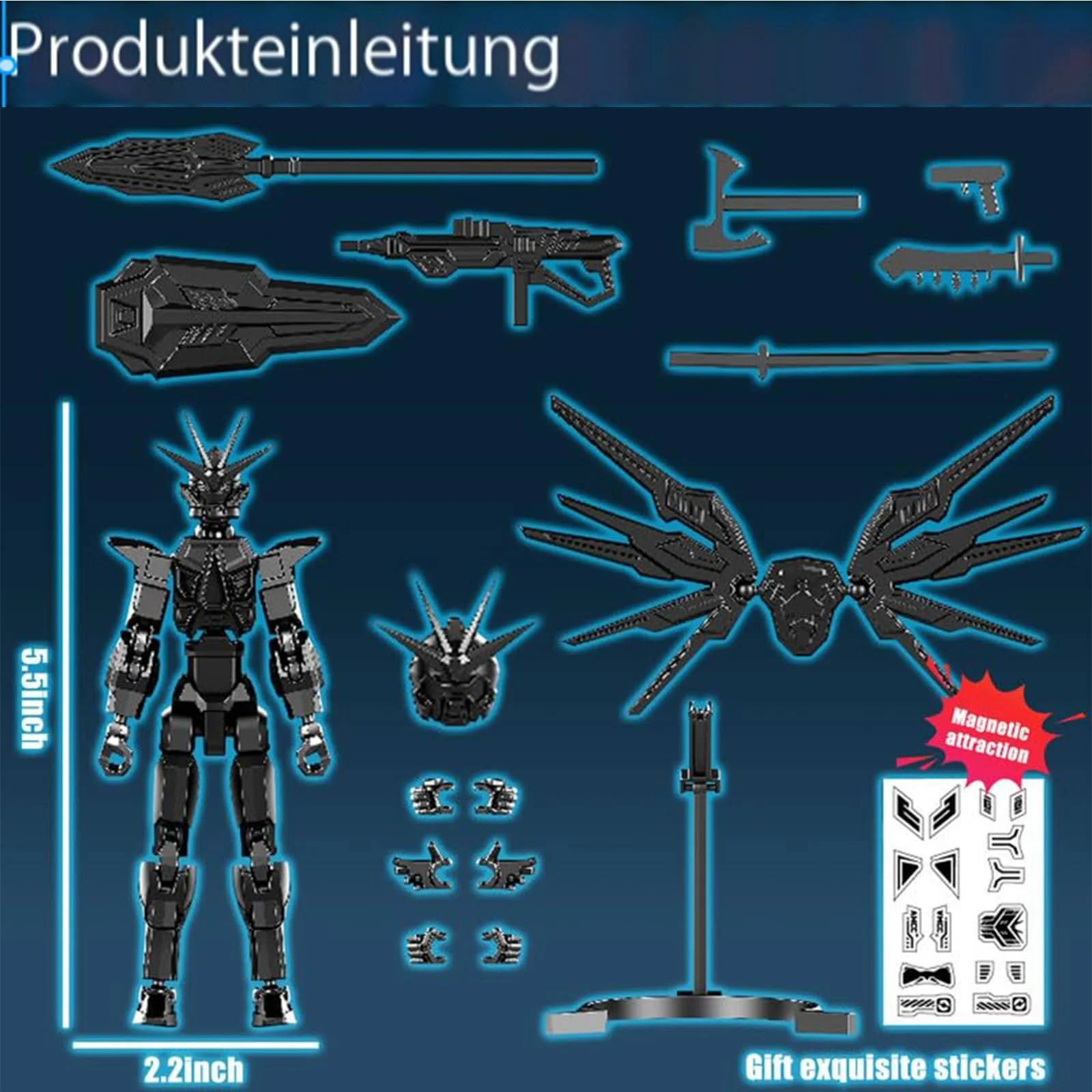 Фігурки Dummy 13 3D Toy Чорний і Синій 2 шт., фото №2