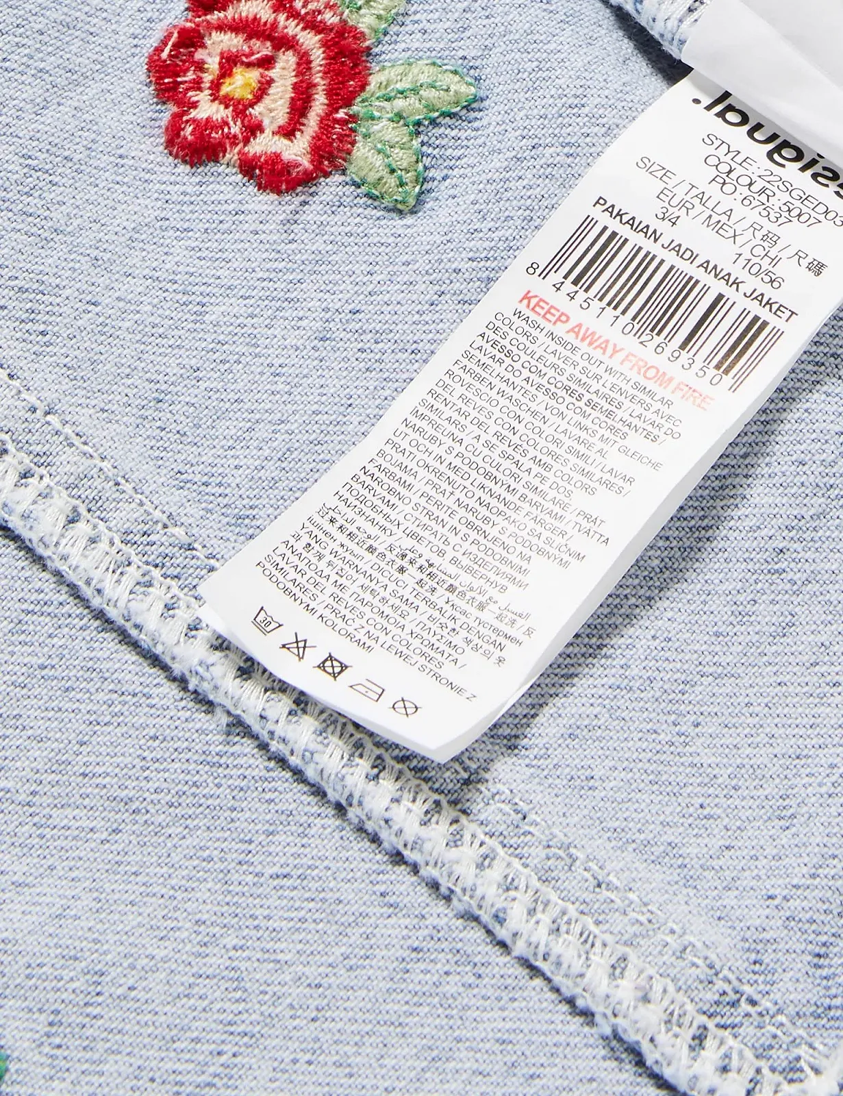 Джинсова куртка Desigual Chaq_Azucena для дівчат, фото №6 Джинсова куртка Desigual Chaq_Azucena для дівчат, фото №6