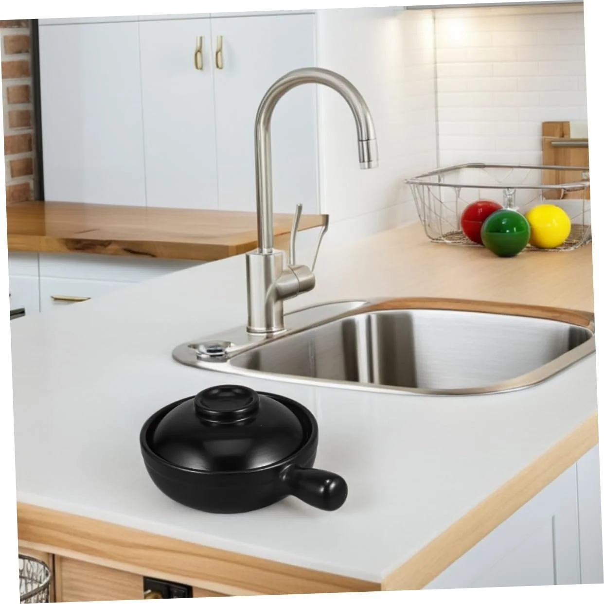 Горшок для приготовления глиняный с крышкой малый из натуральной терракоты многофункциональный для риса и супа, фото №5