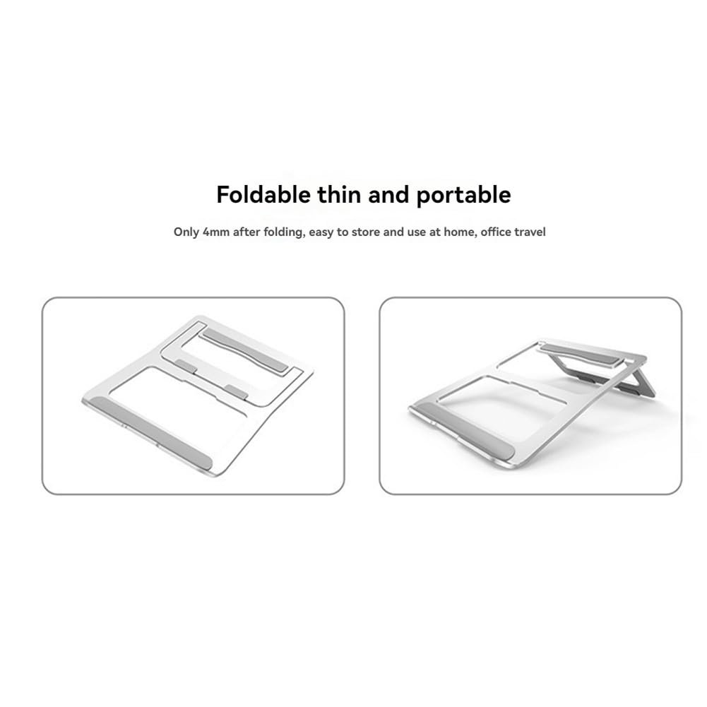 Регульована по висоті алюмінієва підставка для ноутбука, складаний настільний тримач для ноутбуків до 17", фото №3