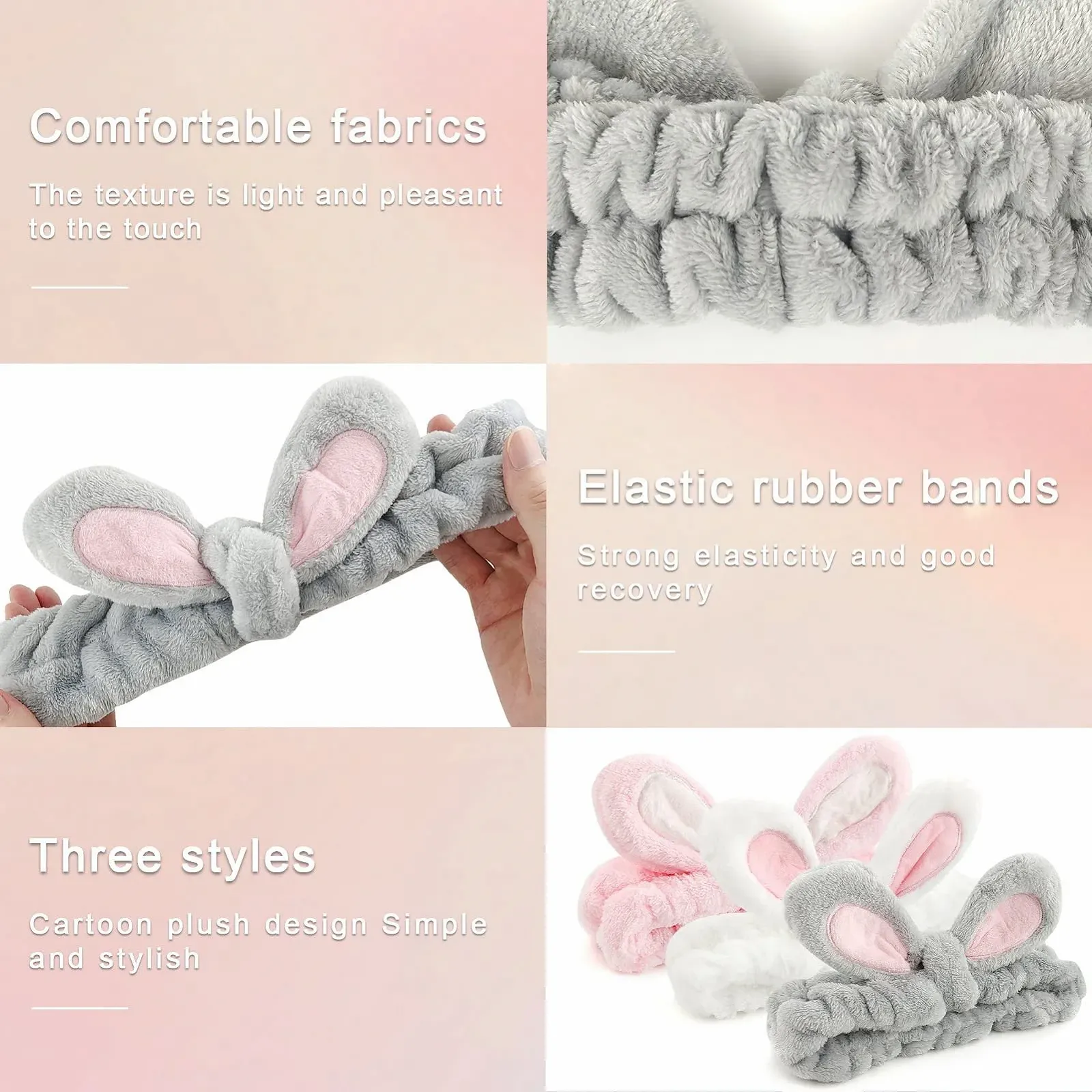 Набір з 3 пов'язок для волосся Кораловий фліс, фото №3 Набір з 3 пов'язок для волосся Кораловий фліс, фото №3