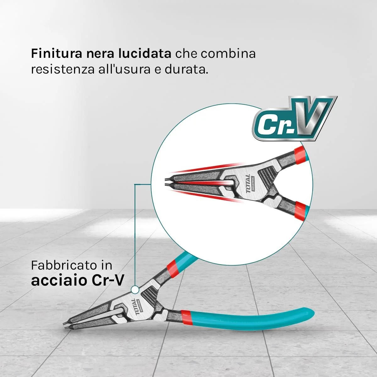 Плоскогубцы изогнутые TOTAL для внешних шайб 180 мм Cr-V сталь, фото №3 Плоскогубцы изогнутые TOTAL для внешних шайб 180 мм Cr-V сталь, фото №3