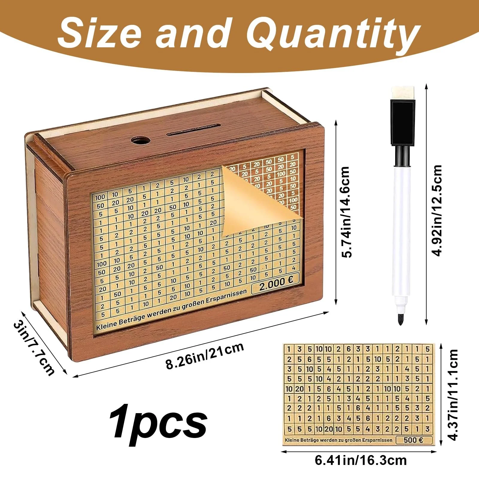 Дерев'яна скарбничка з наліпками-маркерами, фото №2