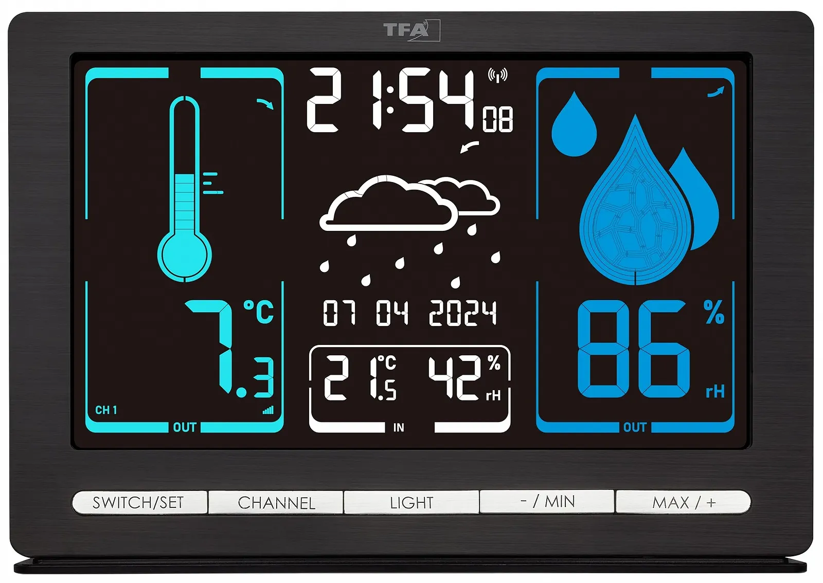 Метеостанция TFA Dostmann Черная, фото №2 Метеостанция TFA Dostmann Черная, фото №2