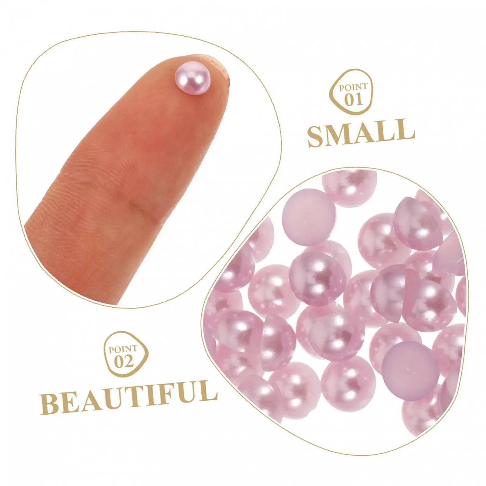 Перлини VILLCASE та тіла, наклейки, напівкруглі, фото №4