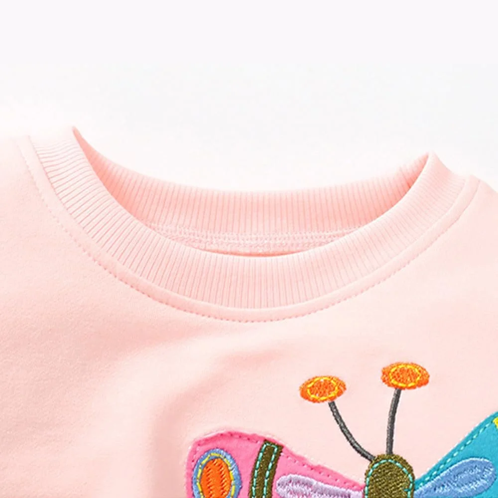 EULLA Дитячий світшот для дівчаток, бавовняний пуловер з довгими рукавами, фото №3