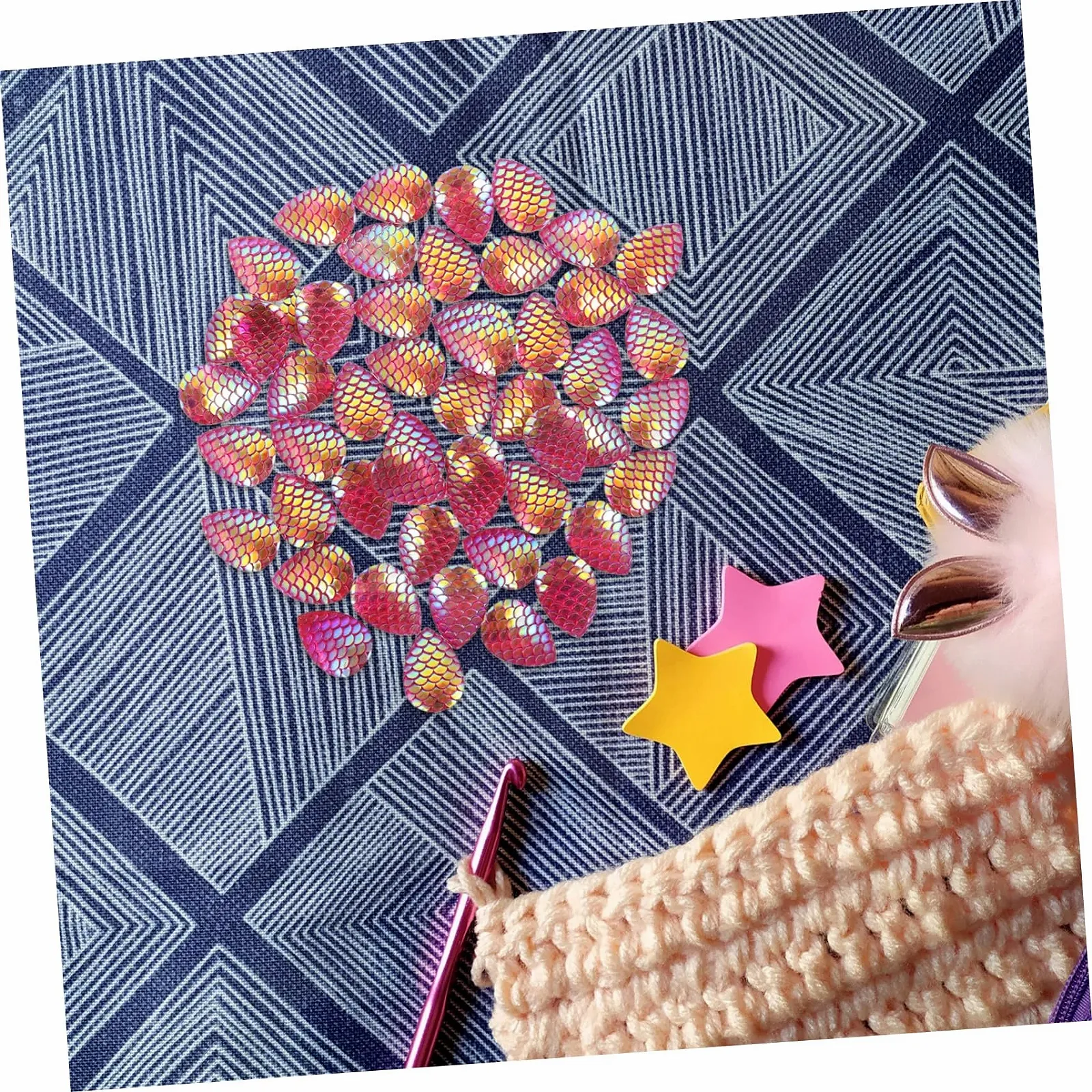 Стразы Капля воды Чешуя рыбы, набор 50 шт., фото №4