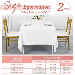 Скатертина Showgeous Прямокутна Поліестер Миється 229 x 396 см 2 шт. Біла synthetic.ua - Фото 1