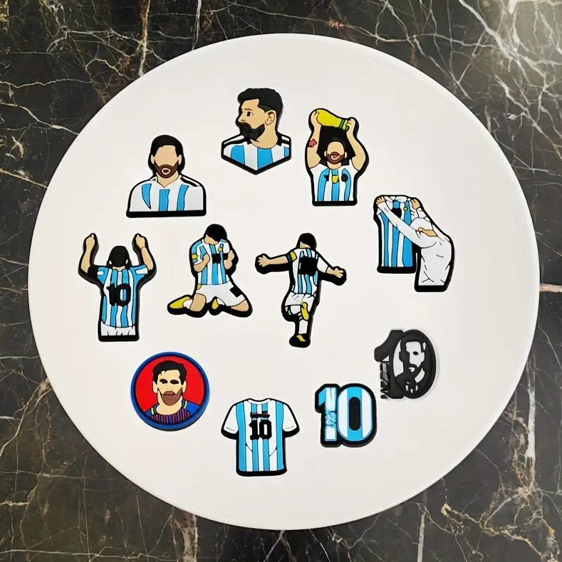 Джибитсы Месси Messi футбол football Jibbitz 11 шт аксессуары Крокс украшение Dz_150, фото №3