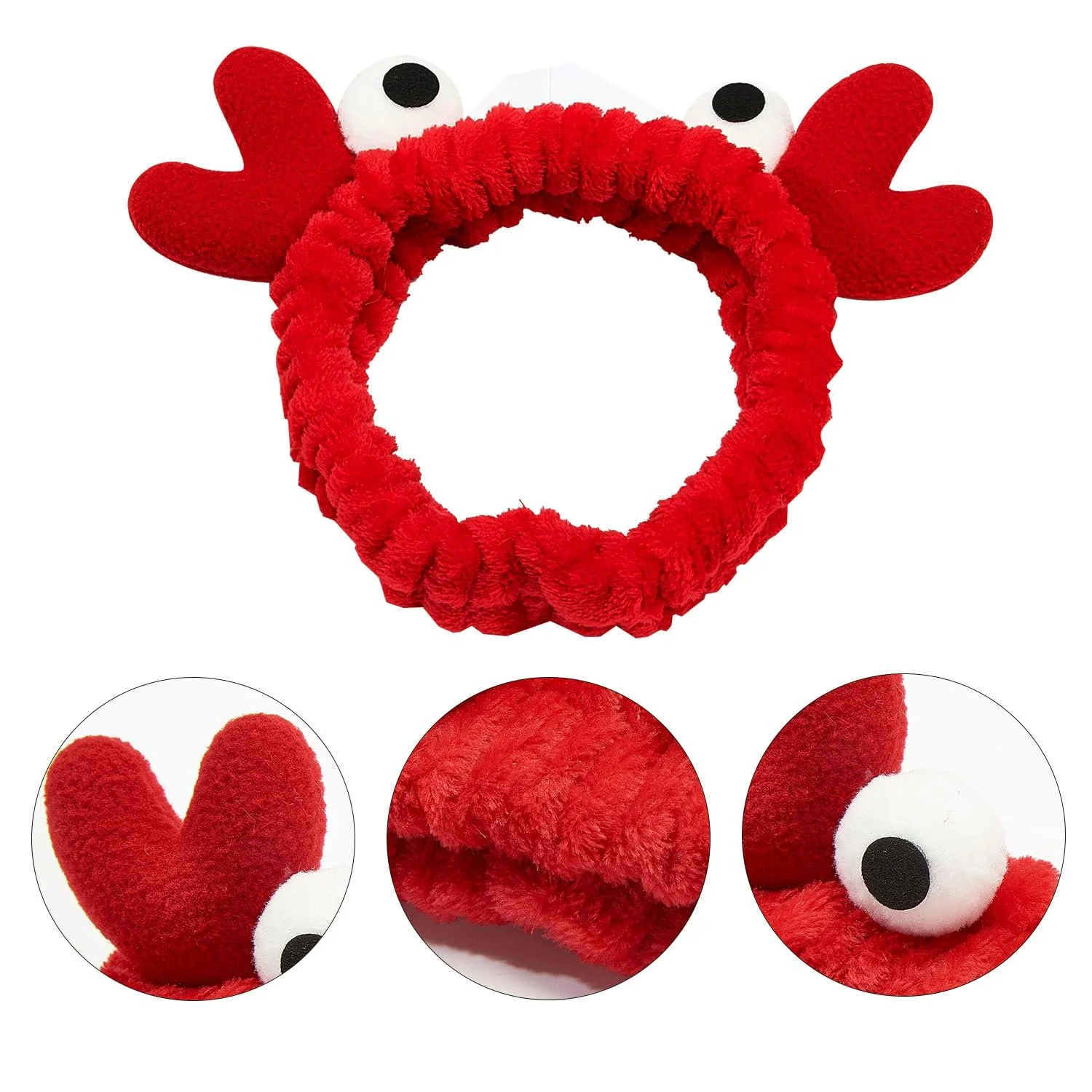 Мила плюшева пов'язка на голову з крабом, фото №3