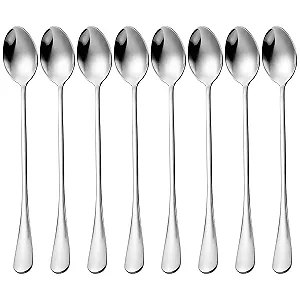 Ложка для макіято з нержавіючої сталі (8 шт.) Довга ручка - Фото 1