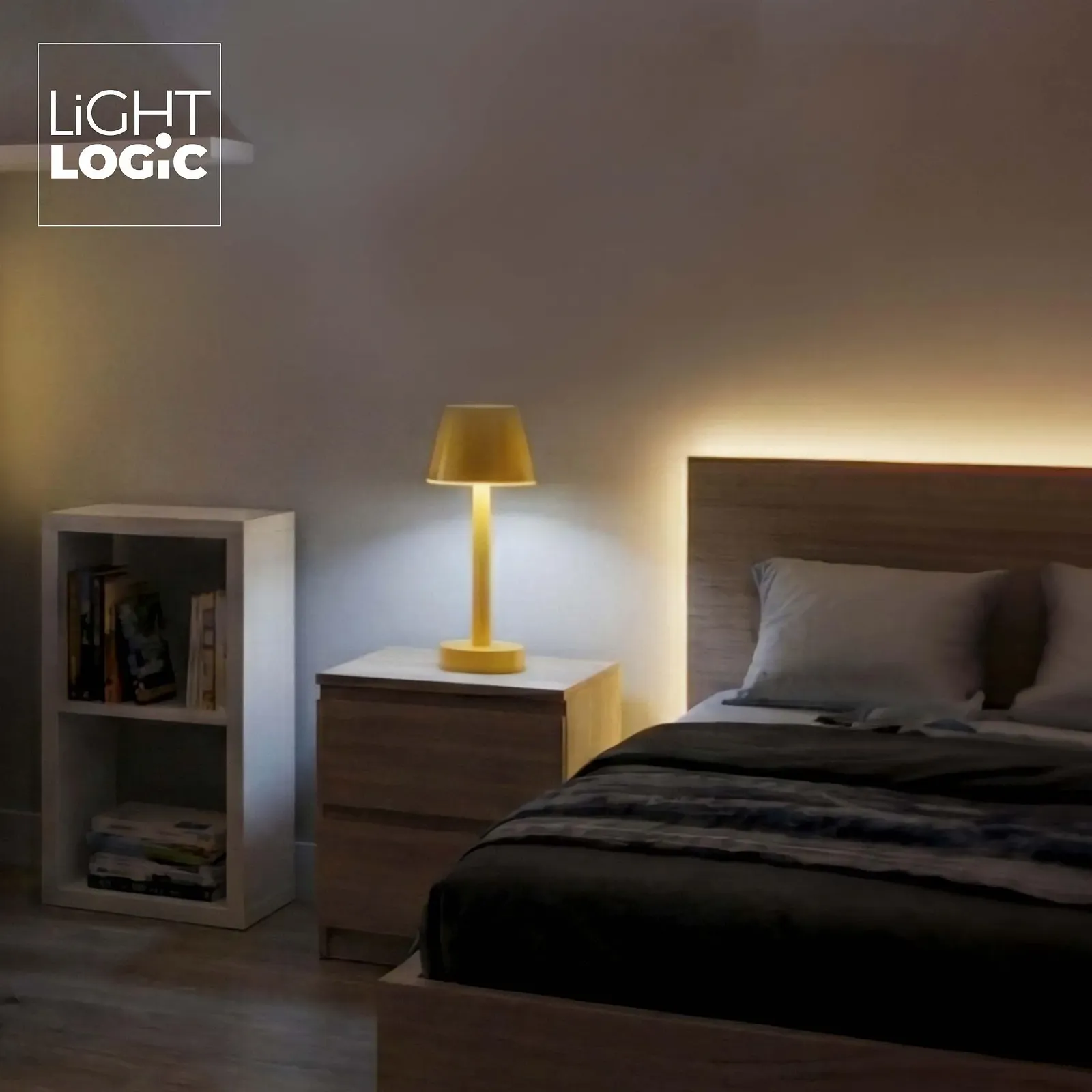 Настільна лампа LightLogic LL JERE DIM RGB YL 66321 акумуляторна LED USB IP44 жовта, фото №2