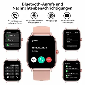 Смартчас Bebinca для женщин/мужчин с функцией телефона, 1,85-дюймовый HD квадратный сенсорный экран synthetic.ua - Фото 1