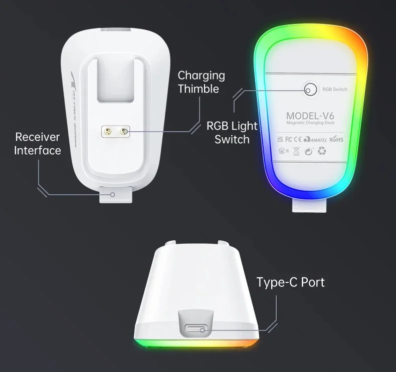 Миша Attack Shark V6 PAW3311 25000DPI 1000Гц Black, фото №15