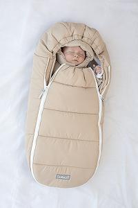 Зимний кокон – конверт в коляску, на выписку Baby на флисе, бежевый synthetic.ua - Фото 1