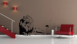 Настінна наклейка No. 127 Lion Africa Tiger Tree 59 x 90 см synthetic.ua - Фото 1