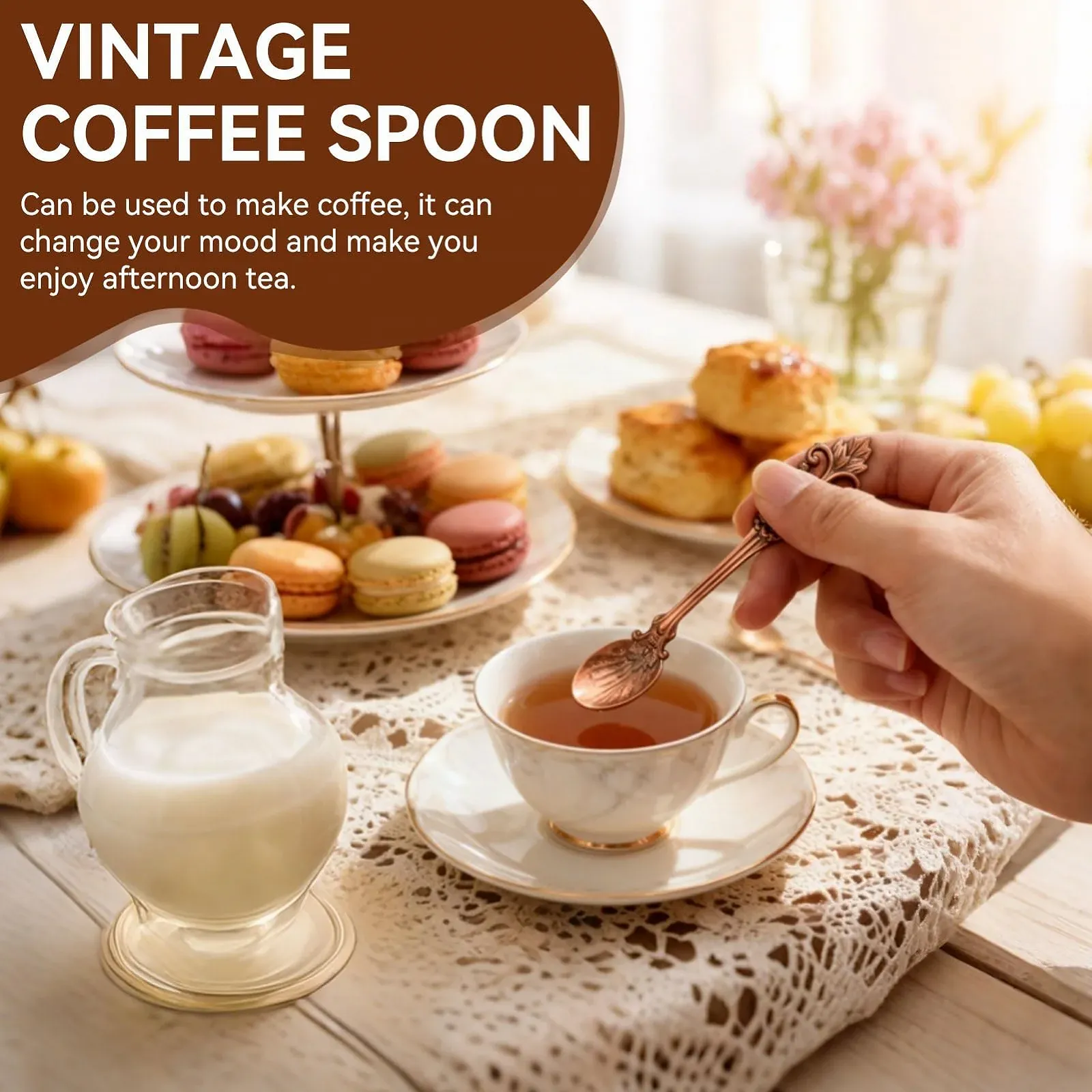 Ложка Кавова Вінтажний Набір 6 шт. Метал, фото №5