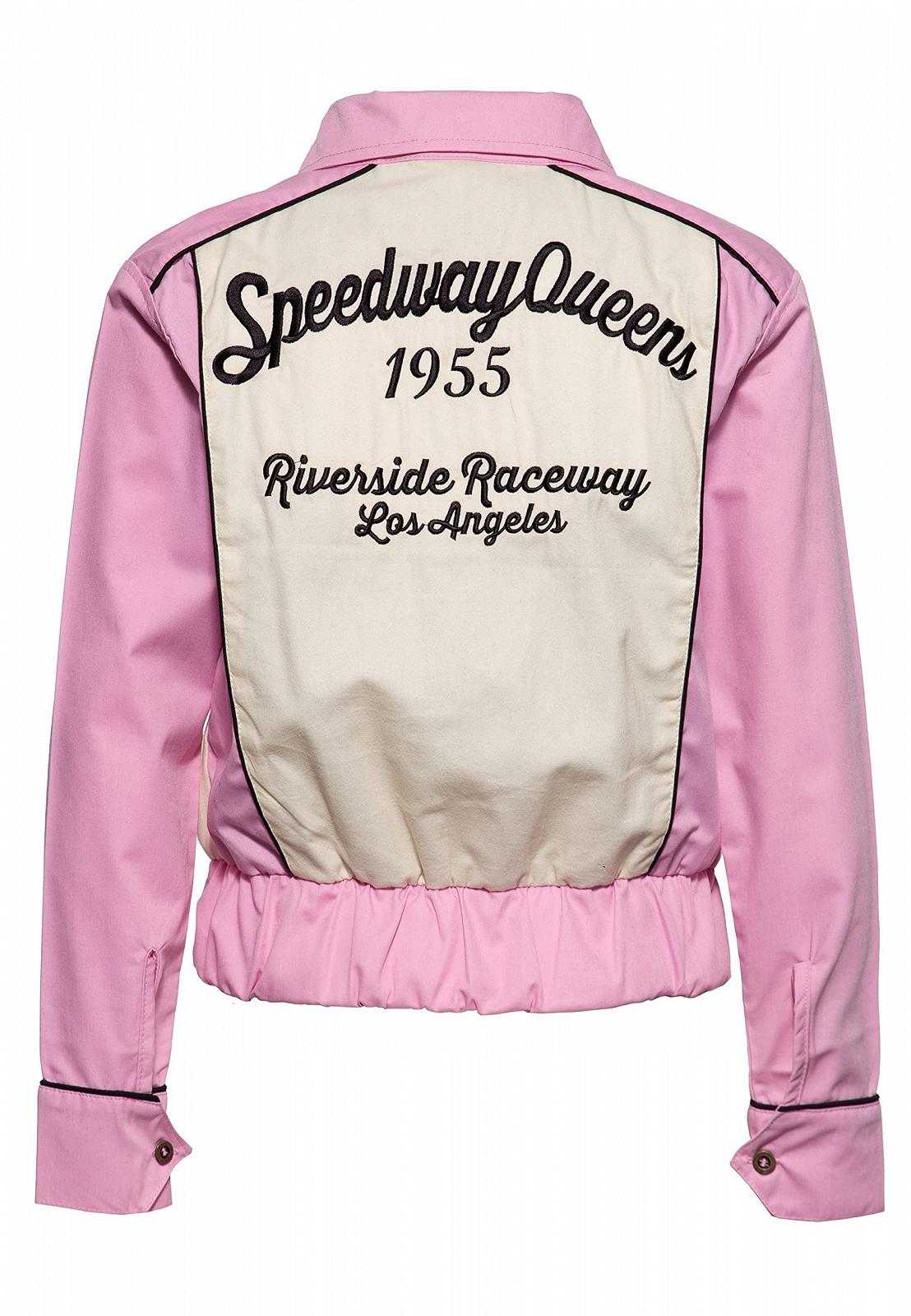 Женская куртка Gabardine Queen Kerosin Regular Fit Vintage Розовый Rockabilly Speedway Queens 1955, фото №2