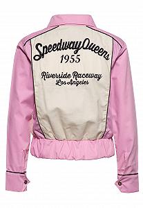 Женская куртка Gabardine Queen Kerosin Regular Fit Vintage Розовый Rockabilly Speedway Queens 1955 synthetic.ua - Фото 1