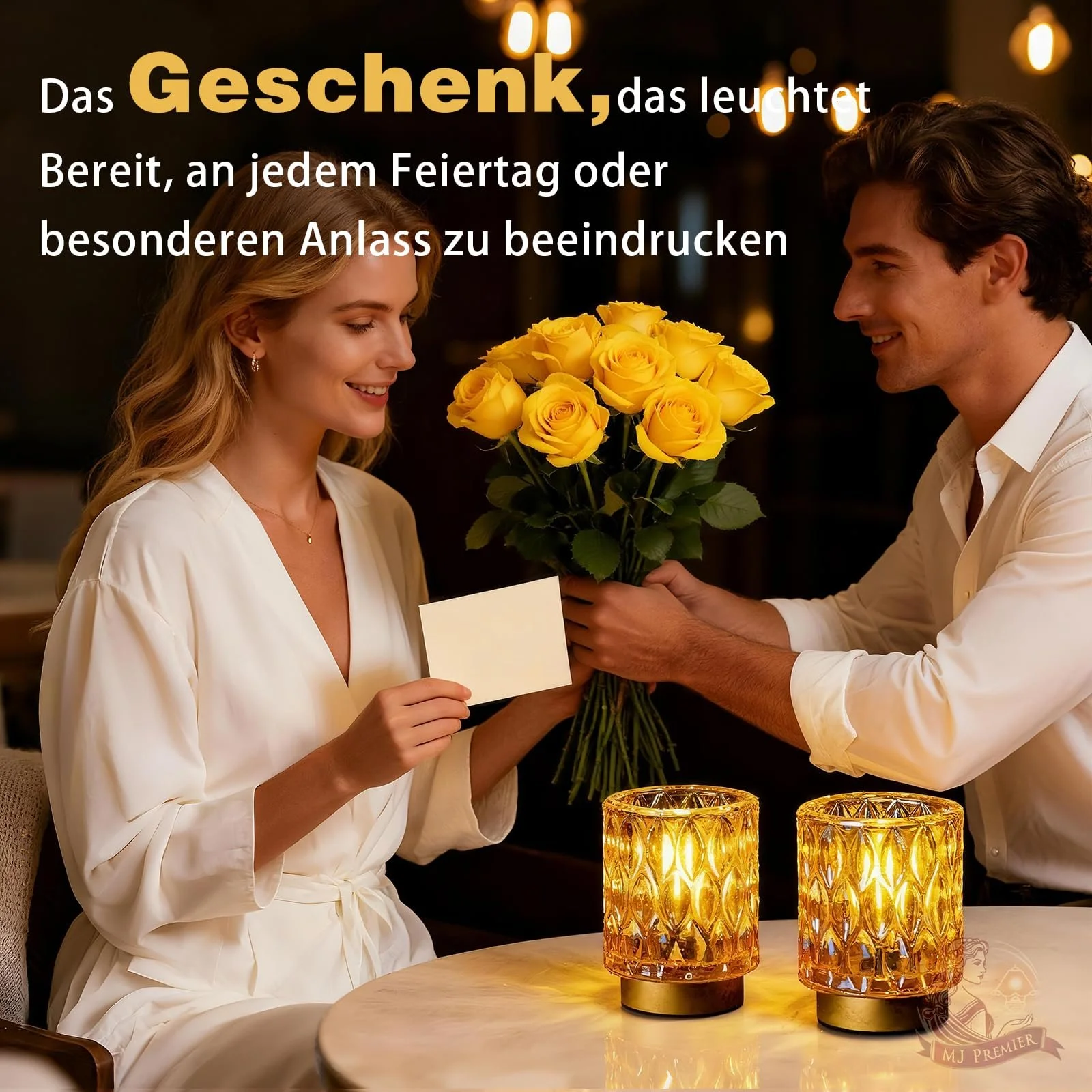 Настольная лампа MJ PREMIER Mini Crystal Lamp Беспроводная на батарейках с таймером 2 шт. Янтарная, фото №8