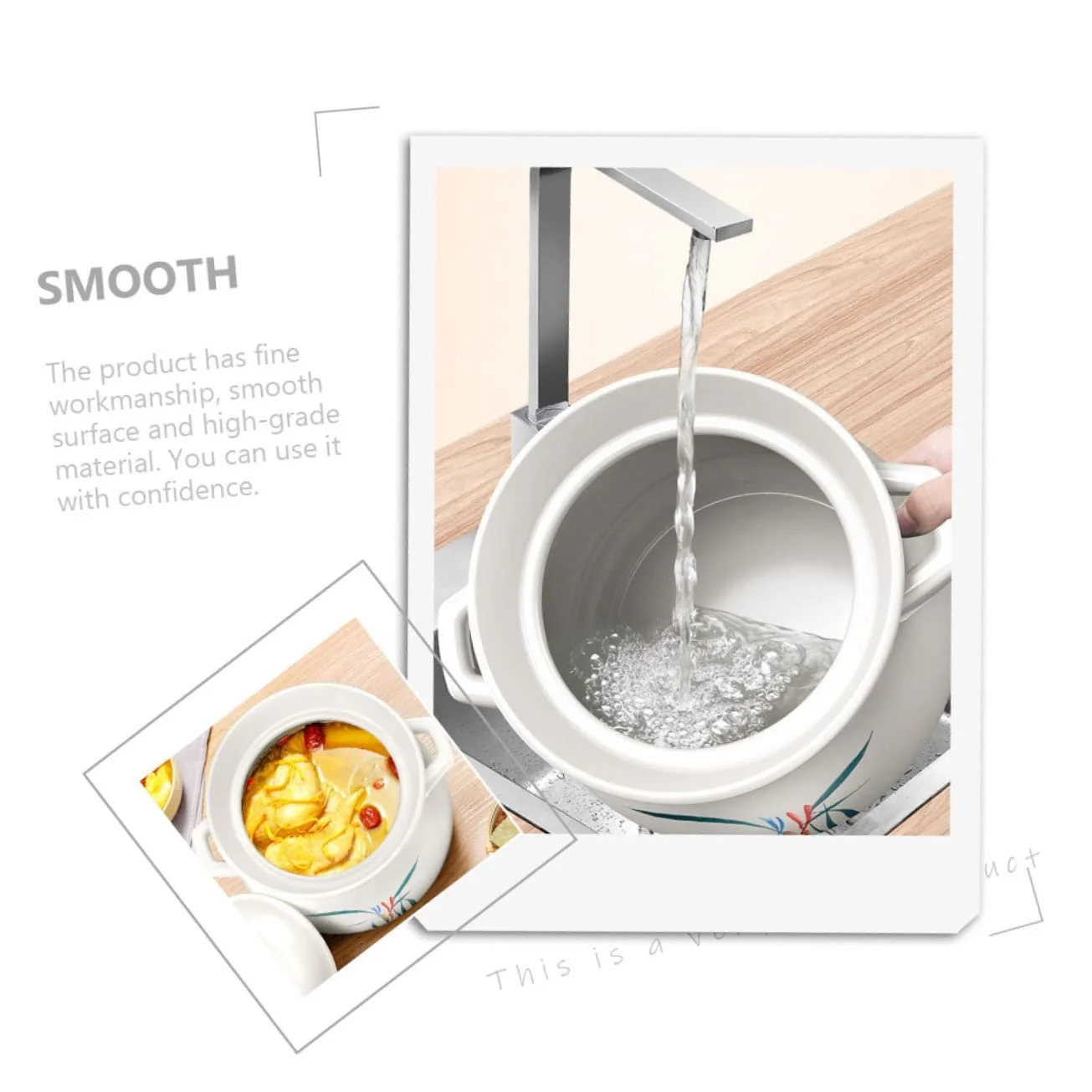 Кастрюля для супа VICASKY Керамическая термостойкая многофункциональная антипригарная, фото №8