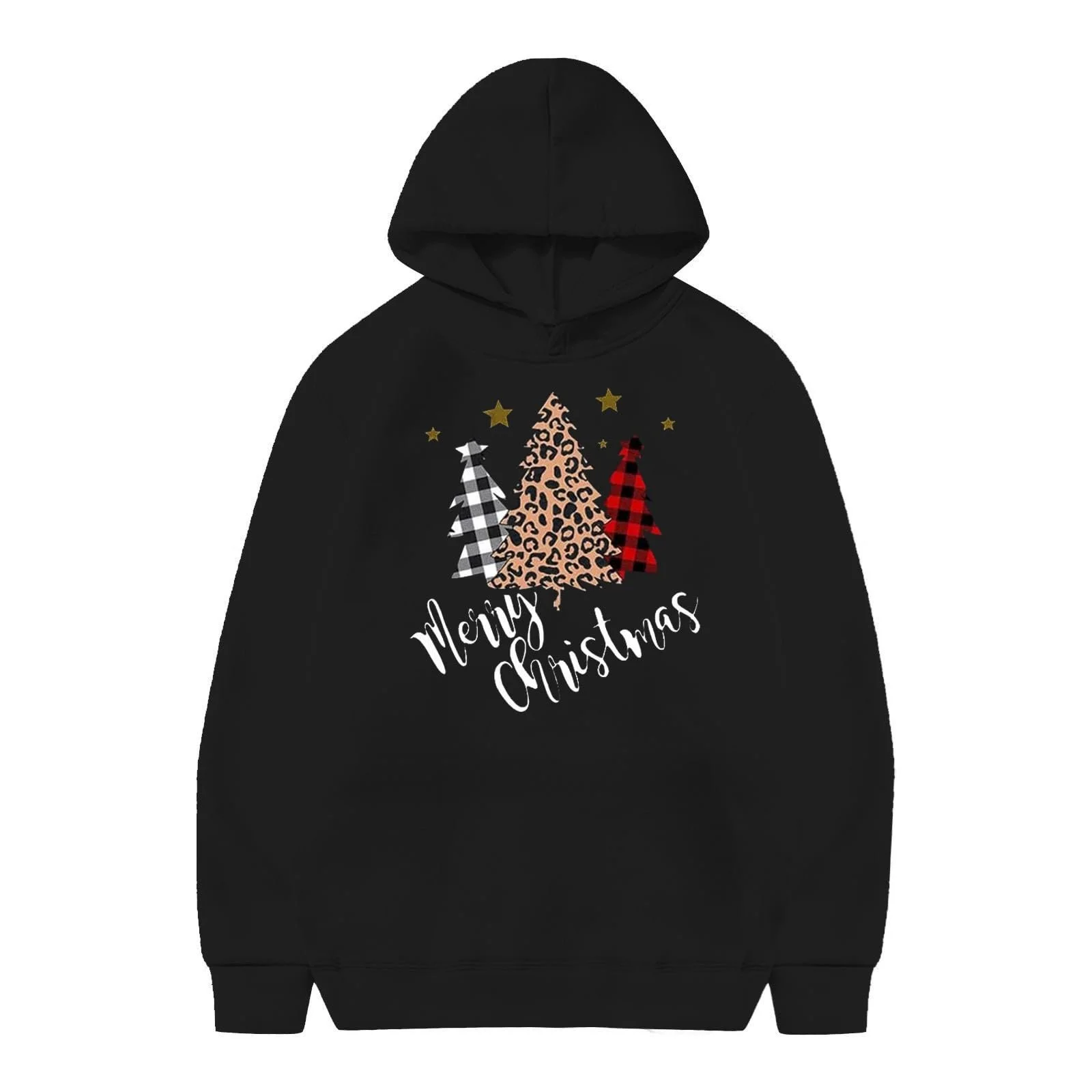 Худи для девочки с принтом, праздничный джемпер, теплый флисовый топ, мягкая зимняя одежда, праздничная одежда, размер 104, фото №1