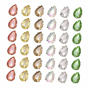 Хрустальные стразы Lurrose Каплевидные в оправе, 150 шт, смешанные цвета synthetic.ua - Фото 1