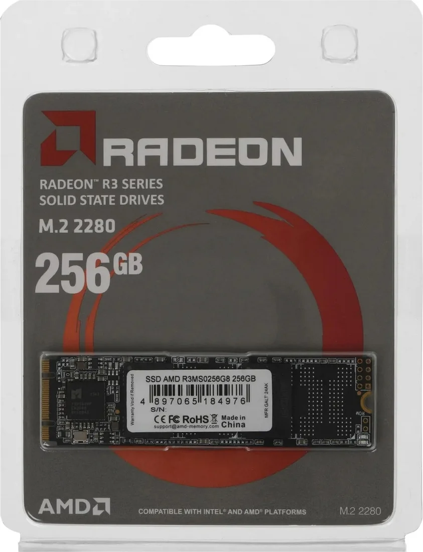 Накопичувач SSD AMD Radeon R3 256GB M.2 2280 SATA III 3D NAND TLC (R3MS0256G8), фото №3