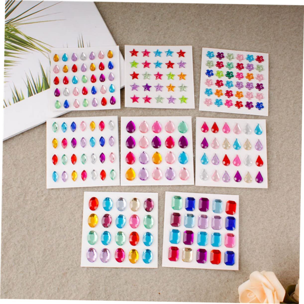 Наклейки зі стразами STOBOK 10 аркушів DIY акрилові, фото №3