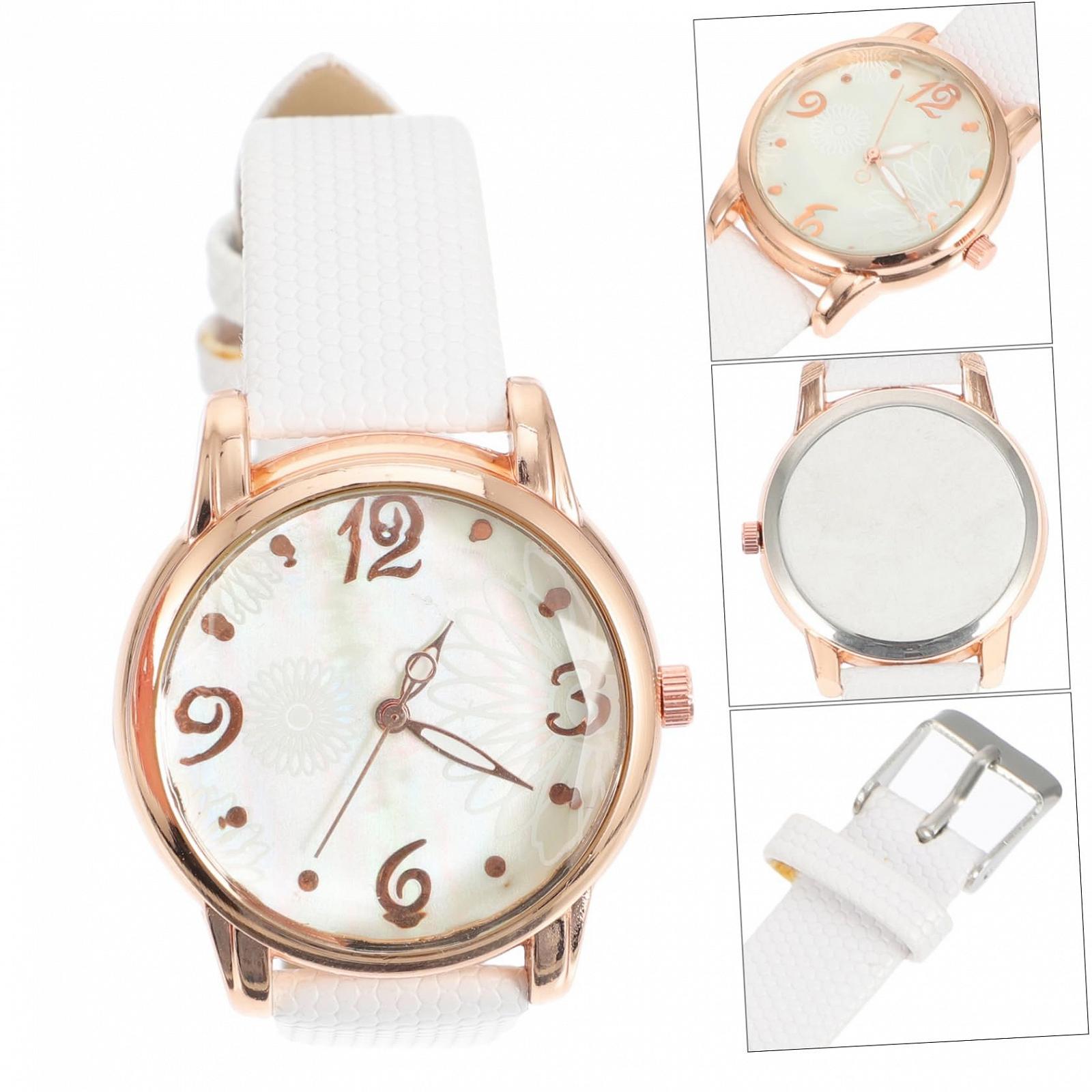 Женские часы OATIPHO с синим кожаным ремешком, синий/белый, фото №4