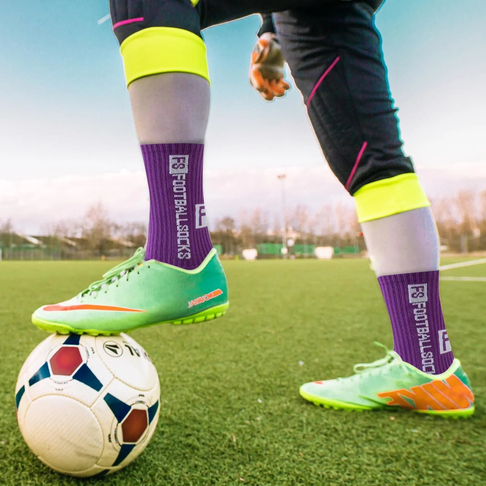 Футбольные спортивные носки, Футбольные нескользящие спортивные носки, Носки с захватом, Нескользящие спортивные носки, Для футбола, баскетбола, бега, фото №3