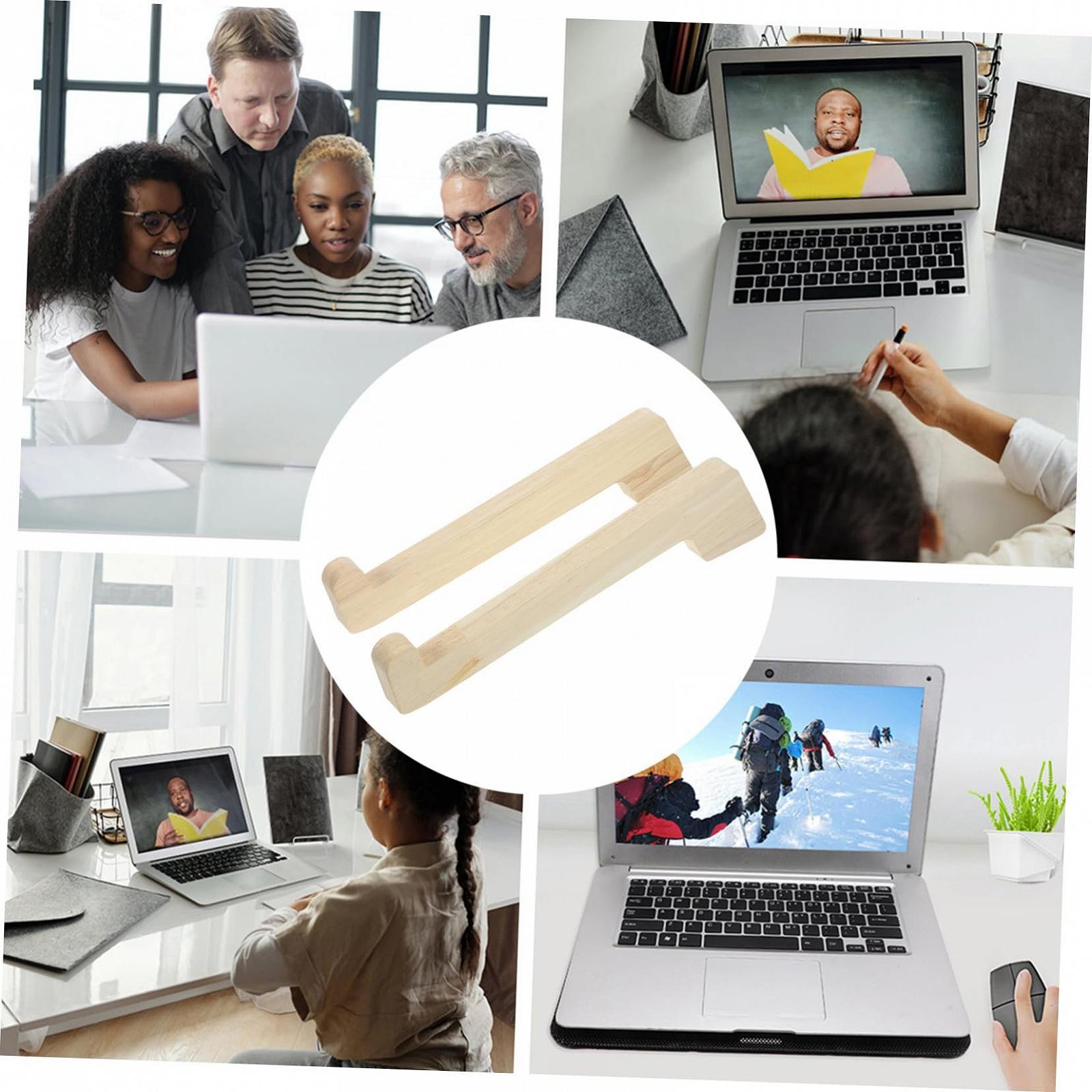 Подставка для ноутбука деревянная портативная для стола, набор 2 шт., фото №4