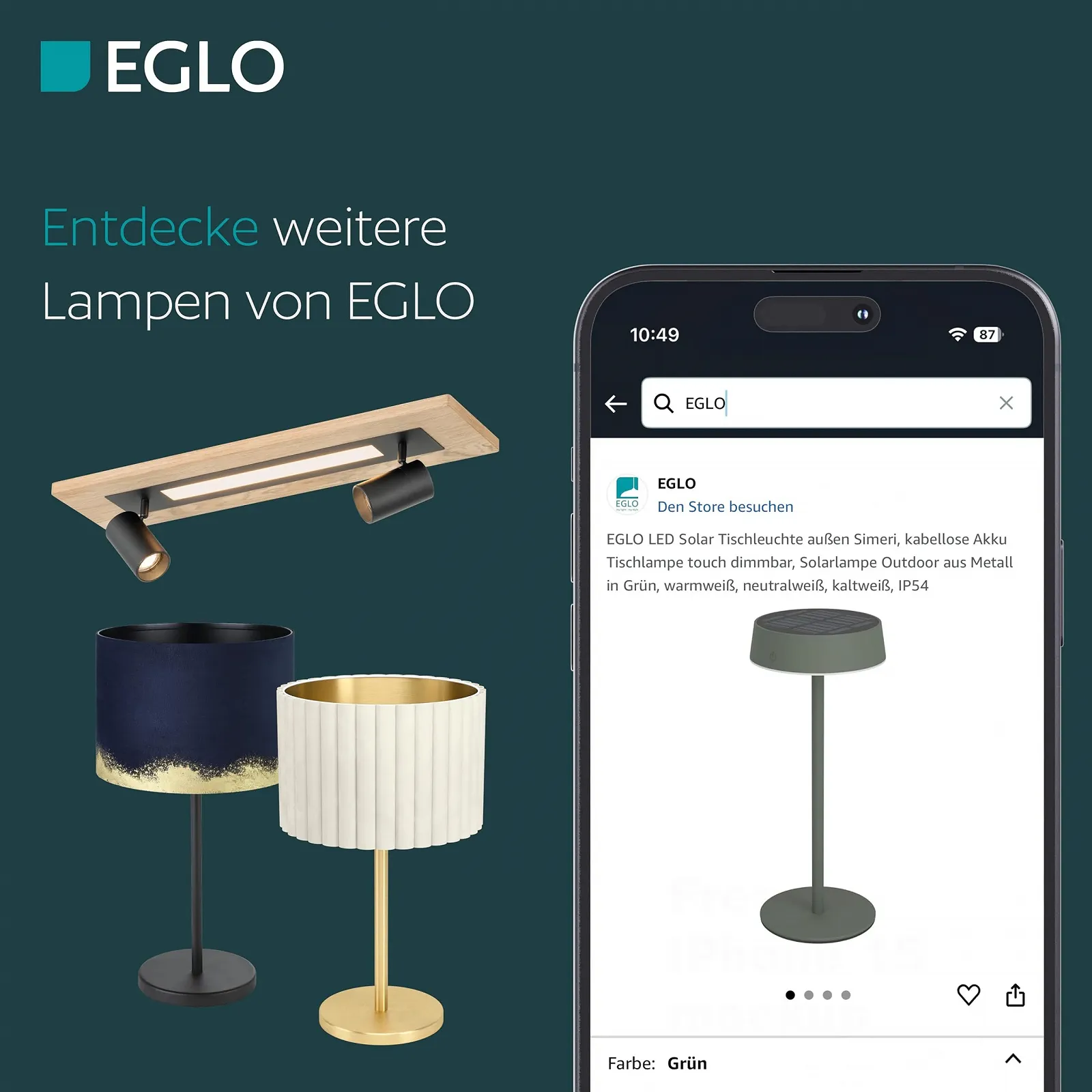 Настільна лампа EGLO JAZMINIA Vintage 45 см Black & Brass Metal Textile Shade E27, фото №6