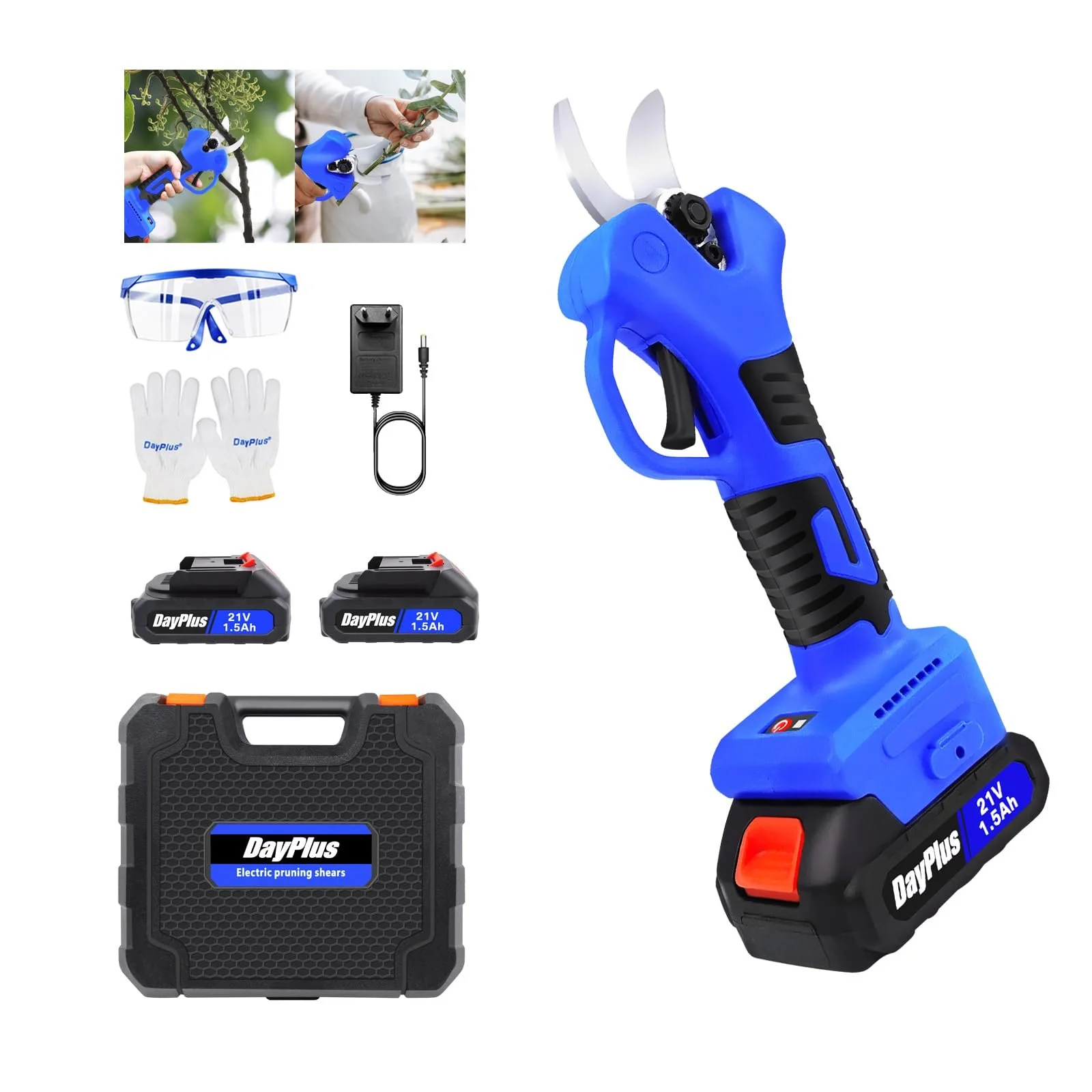 Електричний секатор Акумуляторний 2 x 1.5 Ah акумулятори та зарядний пристрій, діаметр різання 30 мм, фото №1