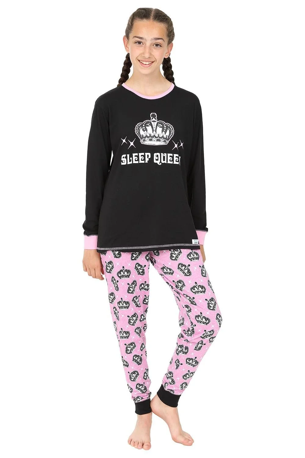 Піжама для дівчат Рожева Чорна Довга, фото №2 Піжама для дівчат Рожева Чорна Довга, фото №2