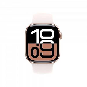 Смарт-часы Apple Series 10 (GPS + Cellular 42 мм) Розовое золото, алюминиевый корпус, бледно-розовый спортивный ремешок (M/L) synthetic.ua - Фото 1