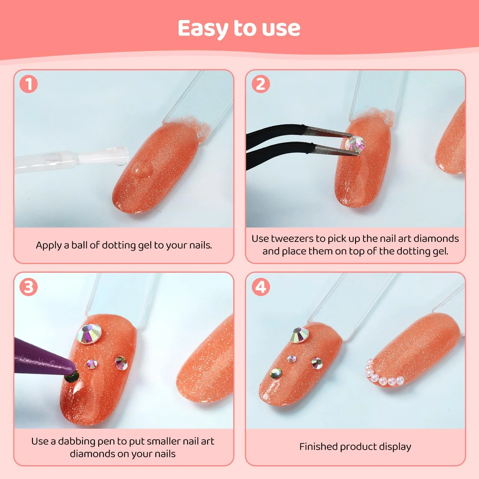 Стразы для ногтей Блестящие камни Набор для ногтей 36 шт. 3D украшения для ногтей с пинцетом и ручкой для сверления Плоская задняя часть для ногтей Одежда Лицо Поделки, фото №7