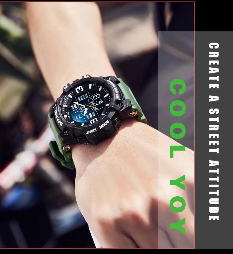 Годинник SMAEL Militäruhren Wasserdicht Digital Analog, фото №3