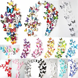 Набір наклейок на стіну 3D Butterflies PVC 12 шт. synthetic.ua - Фото 1